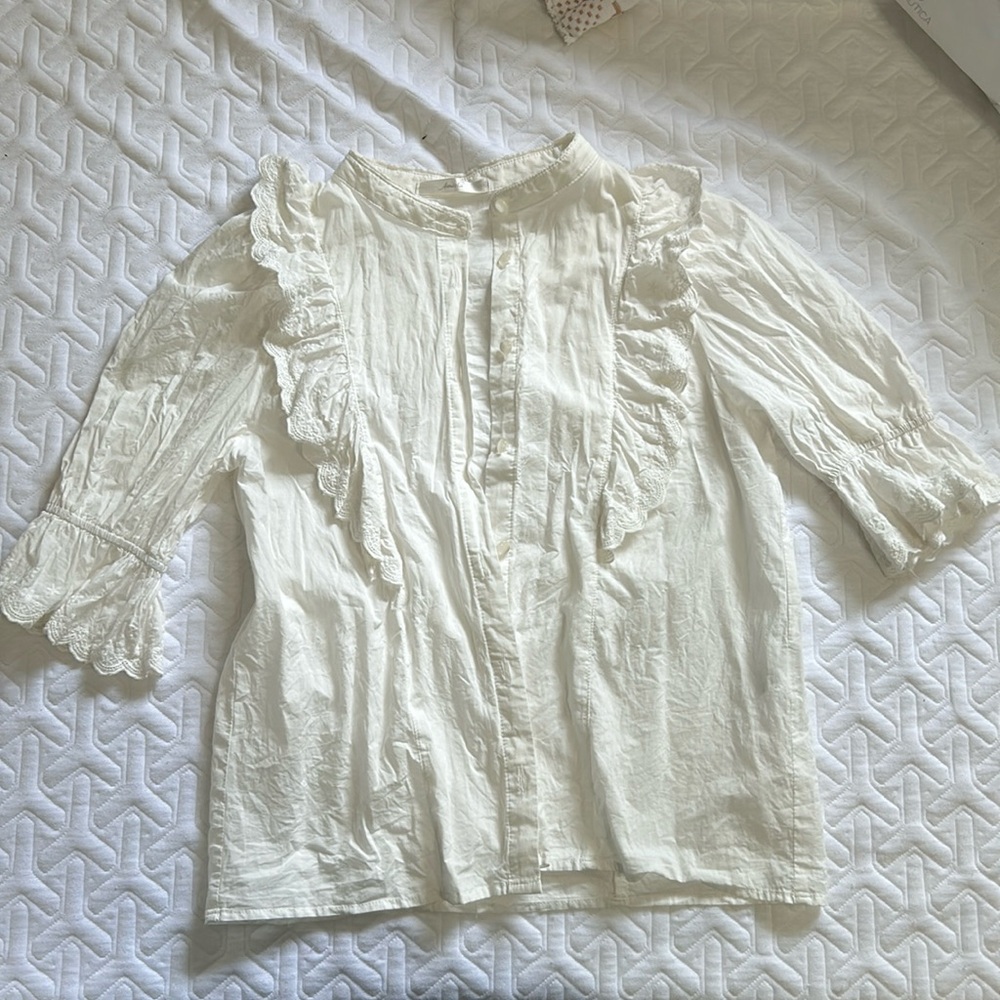 Japanese Brand 100% cotton white blouse